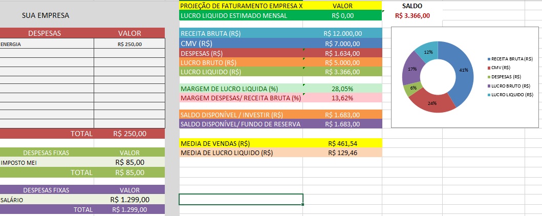 Preview da Planilha Gratuita